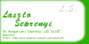 laszlo seprenyi business card